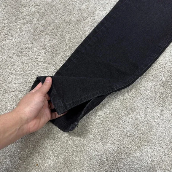 Zara Split Hem Slim Jeans Black High-Rise Full Length Straight Leg Size 6 - Picture 11 of 16